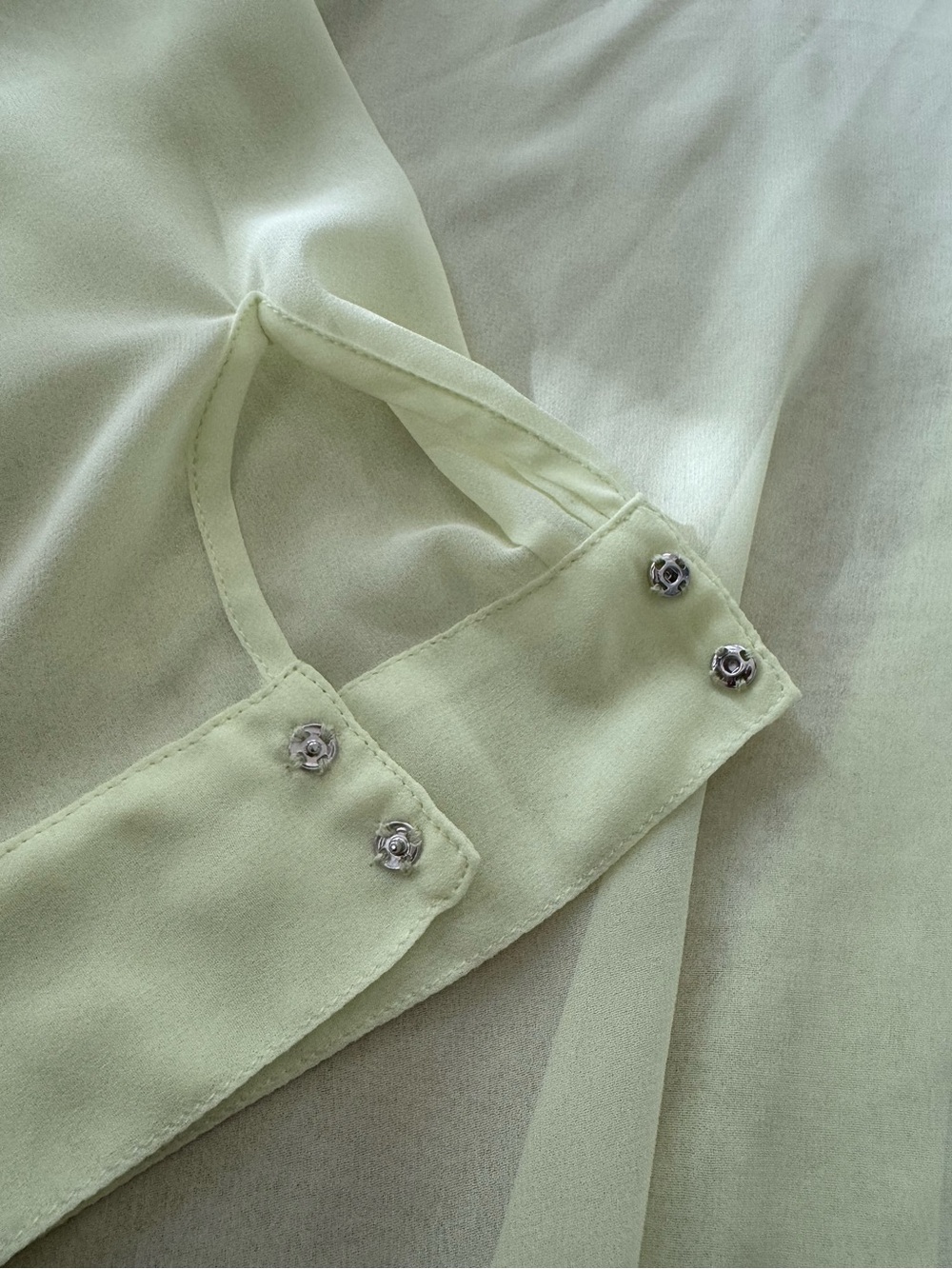 Free People Sheer Long Sleeve Shirt Lime Green Size Small - Picture 5 of 7